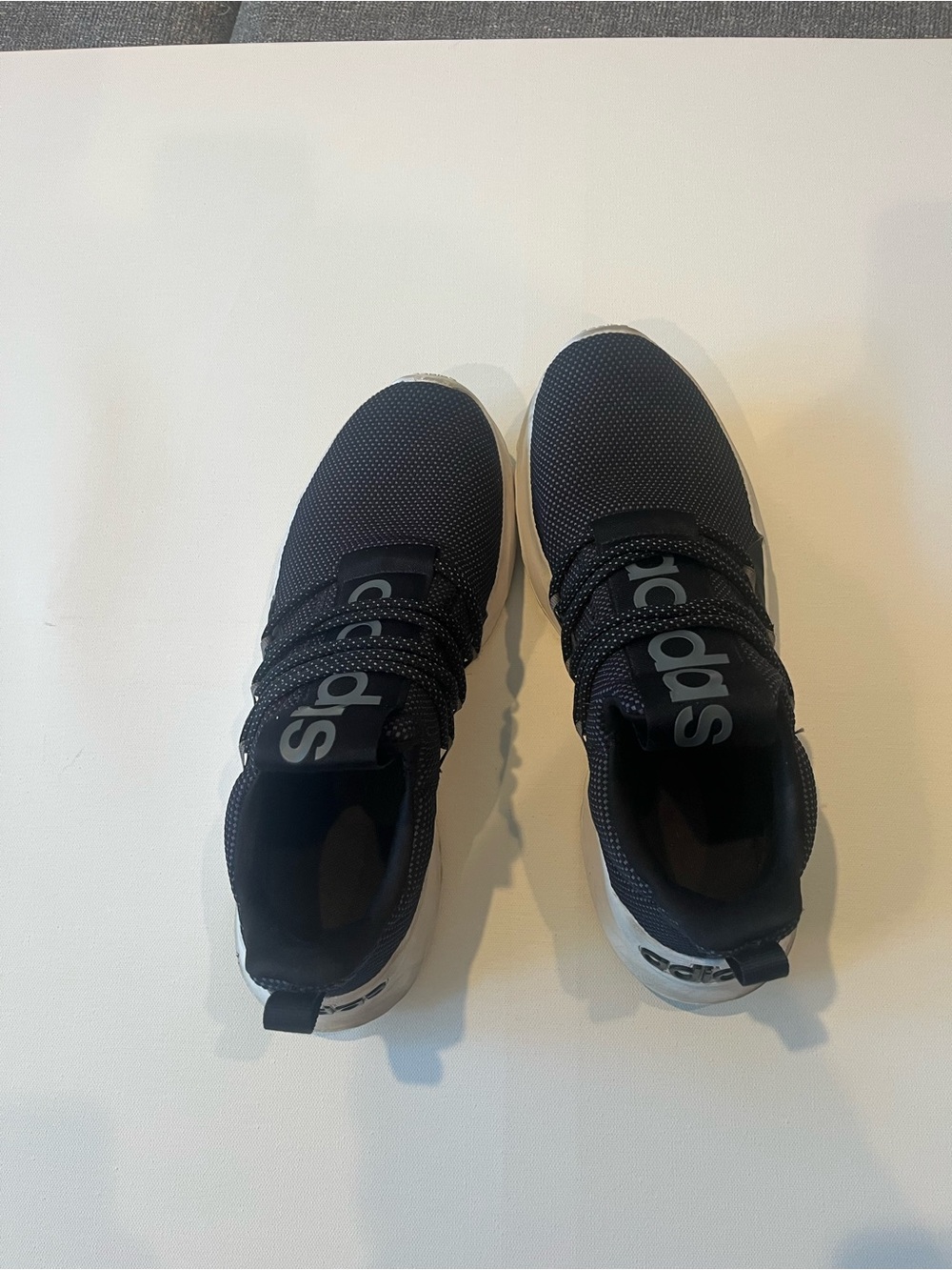 adidas Men's Navy Knit Slip On Sneakers with White Sole
